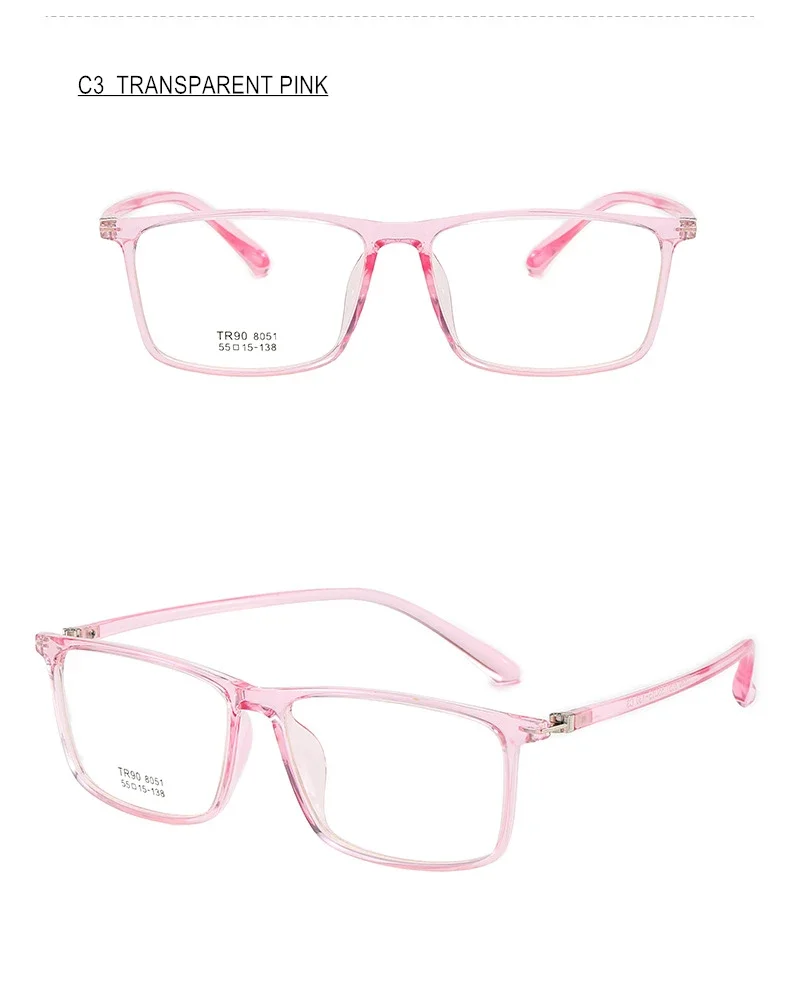 Photochrome oder blaues Licht blockierende Myopiebrille, verschreibungspflichtig -0,5 bis -10, anpassbar, für Damen und Herren, quadratischer TR90-Rahmen F118 – Detail 17