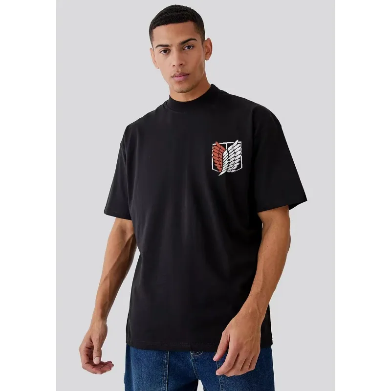 2025 Men's Attack on Titan T Shirt Cotton Anime Clothing Short-sleeved Casual Street Y2K Summer Women Tees Over Sized Breathable