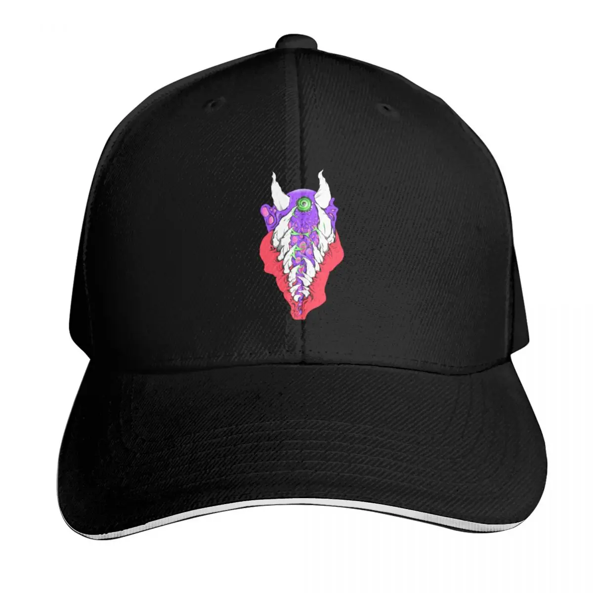 Necro alien creature Baseball Cap Quick Dry Performance Cotton Twill Breathable Contrast Two Tone Brim