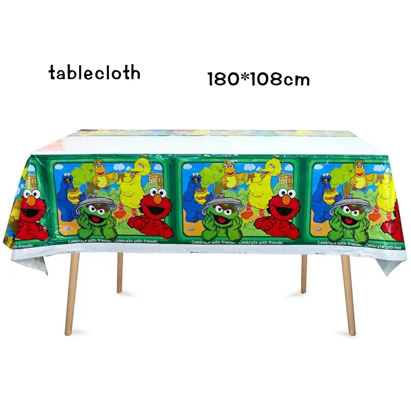 Sesam Cartoon Straße Geburtstag Party Dekoration Elmo Geburtstag Ballon Tischdecke Tasse Teller Geschenk Tasche Baby Dusche Kind Party Gefälligkeiten – Detail 4