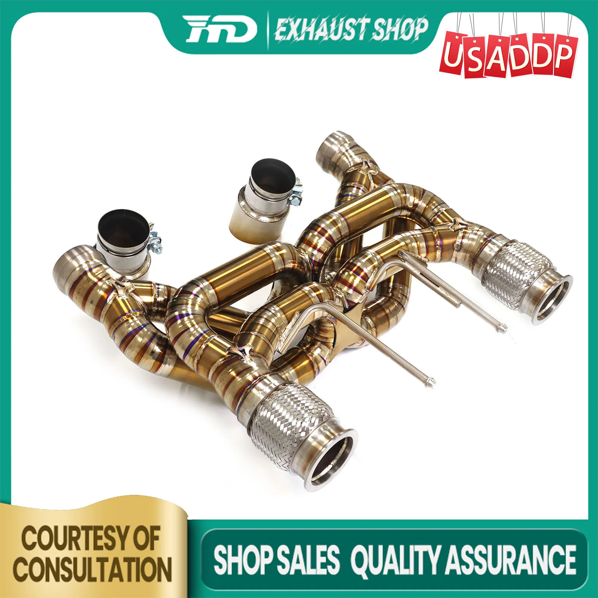 

HMD Exhaust Catback for McLaren 720S Ti with Tips Baked golden Lossless installation High quality without Valve
