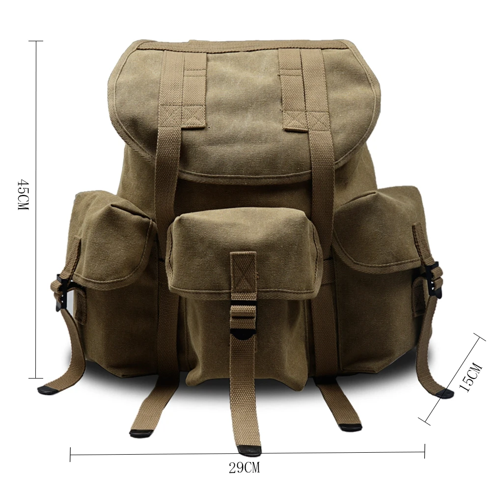 Sac à dos en toile M14, sac de course rétro WW2 US, sac de rangement, équipement de camping