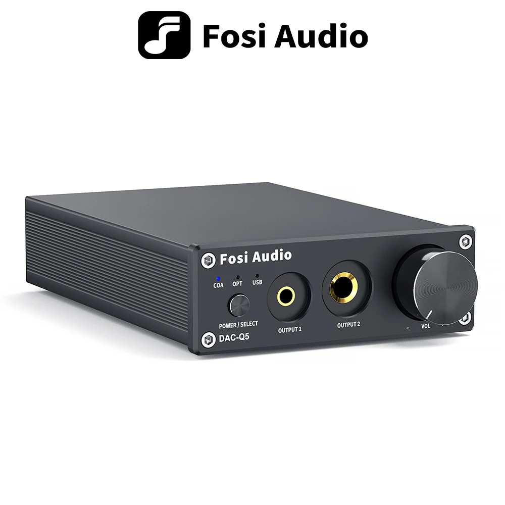 

Fosi Audio Q5 DAC Converter USB Digital-to-Analog Adapter ESS9018K2M Decoder AMP Headphone Amplifier Mini Stereo Preamplifier