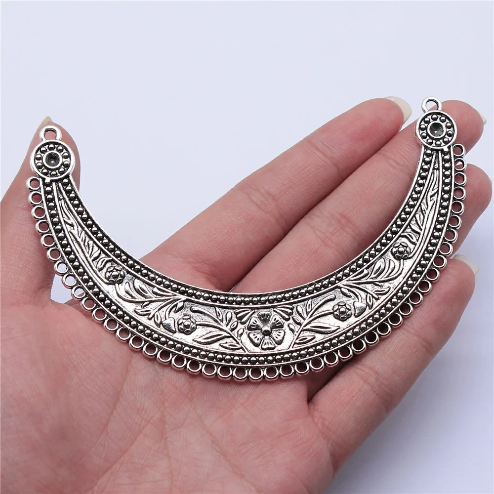 2pcs Necklace Connector For Jewelry Making Tibetan Silver Color Pendants Antique Jewelry Making DIY Handmade Craft