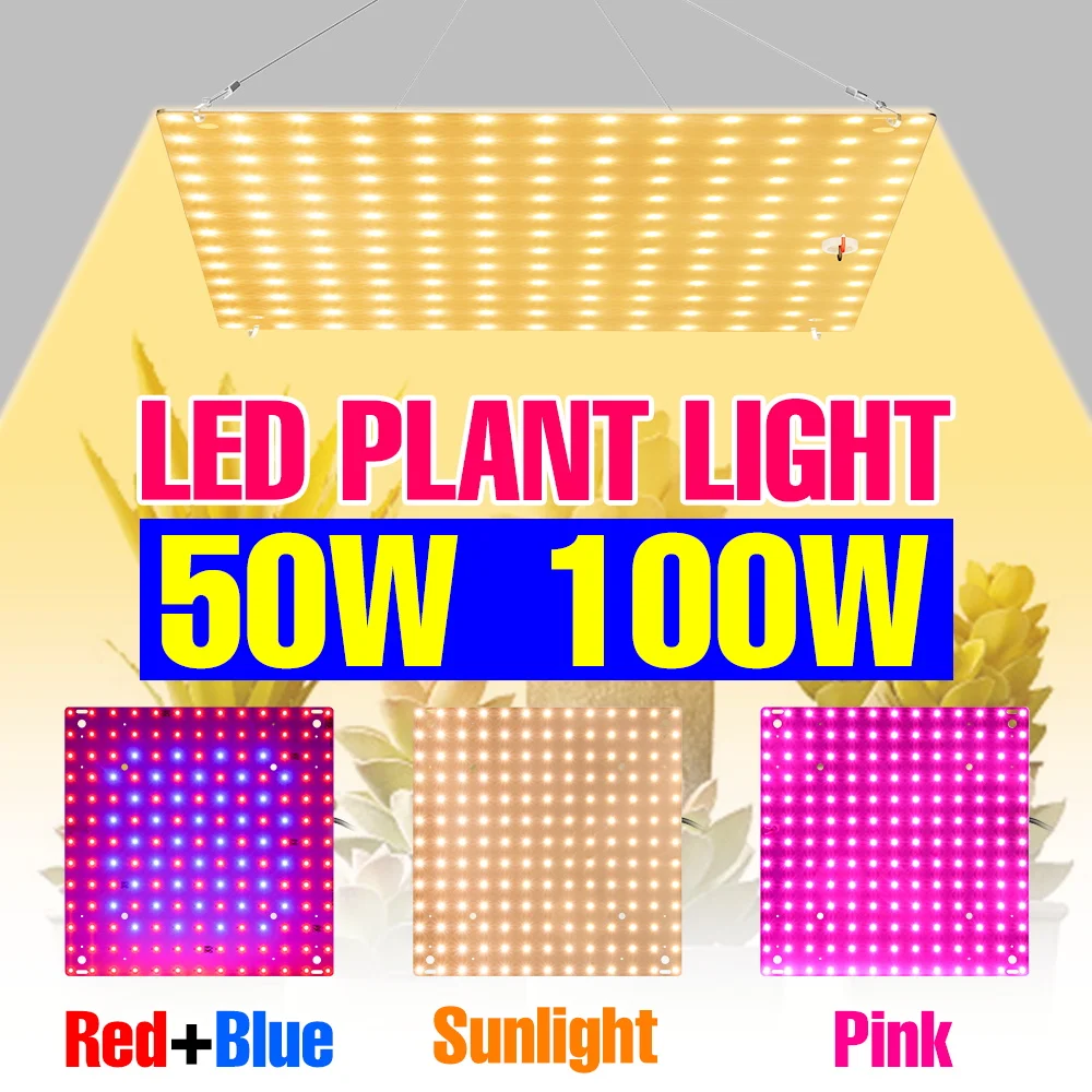 

100W Full Spectrum Grow Light LED Quantum Board Plant Cultivation Lamp Greenhouse Tent Fruit Hydroponic Seeds Vegs Fill Lighting