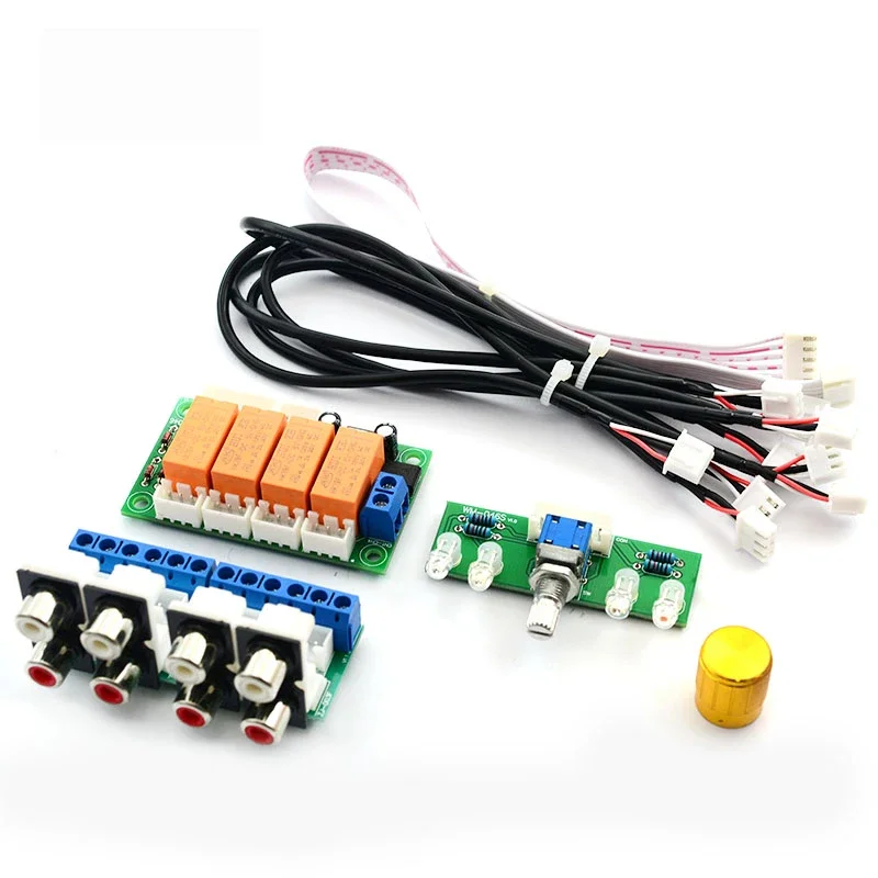 Relay 4-way Audio Input Signal Selector Switching RCA Audio Switch Input Selection  Board AC6-20V/DC7-30V B9-002