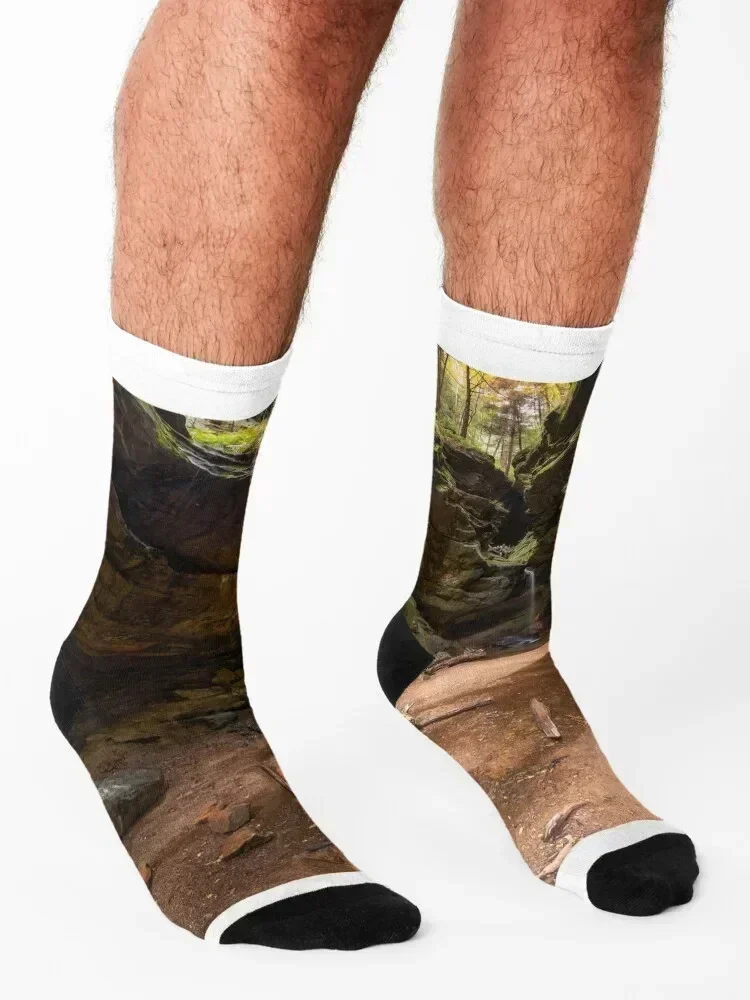 Conkle's Hollow in Hocking Hills, Ohio Socks men cotton high quality Run japanese fashion short Socks For Girls Men's