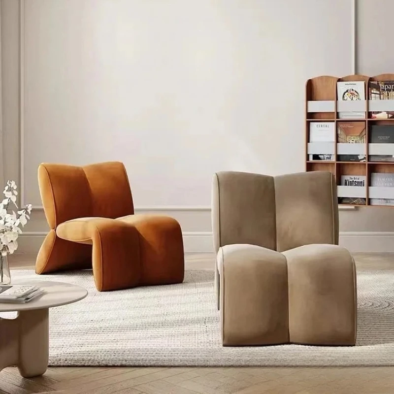 Light luxury modern living room single lazy sofa chair, hotel beauty salon rest, reception balcony leisure chair