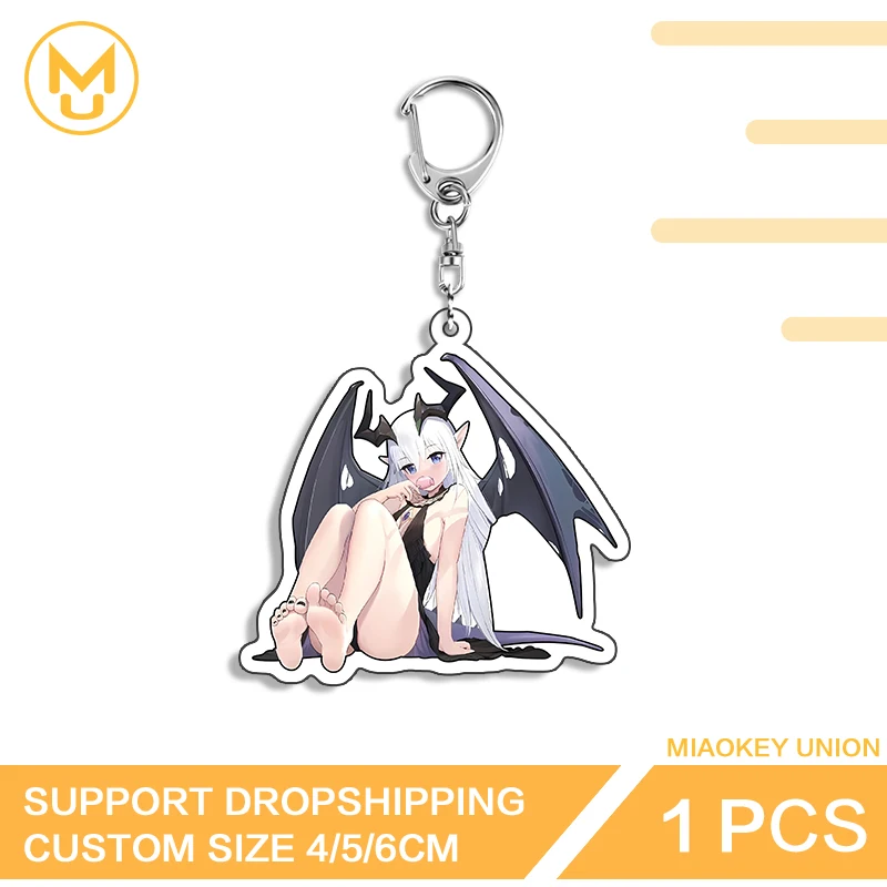 Demon Girl NSFW Double Sided Keyring Customizable Treasure Keychain Hot Selling Jewelry Accessory Cool Backpack DIY Decoration