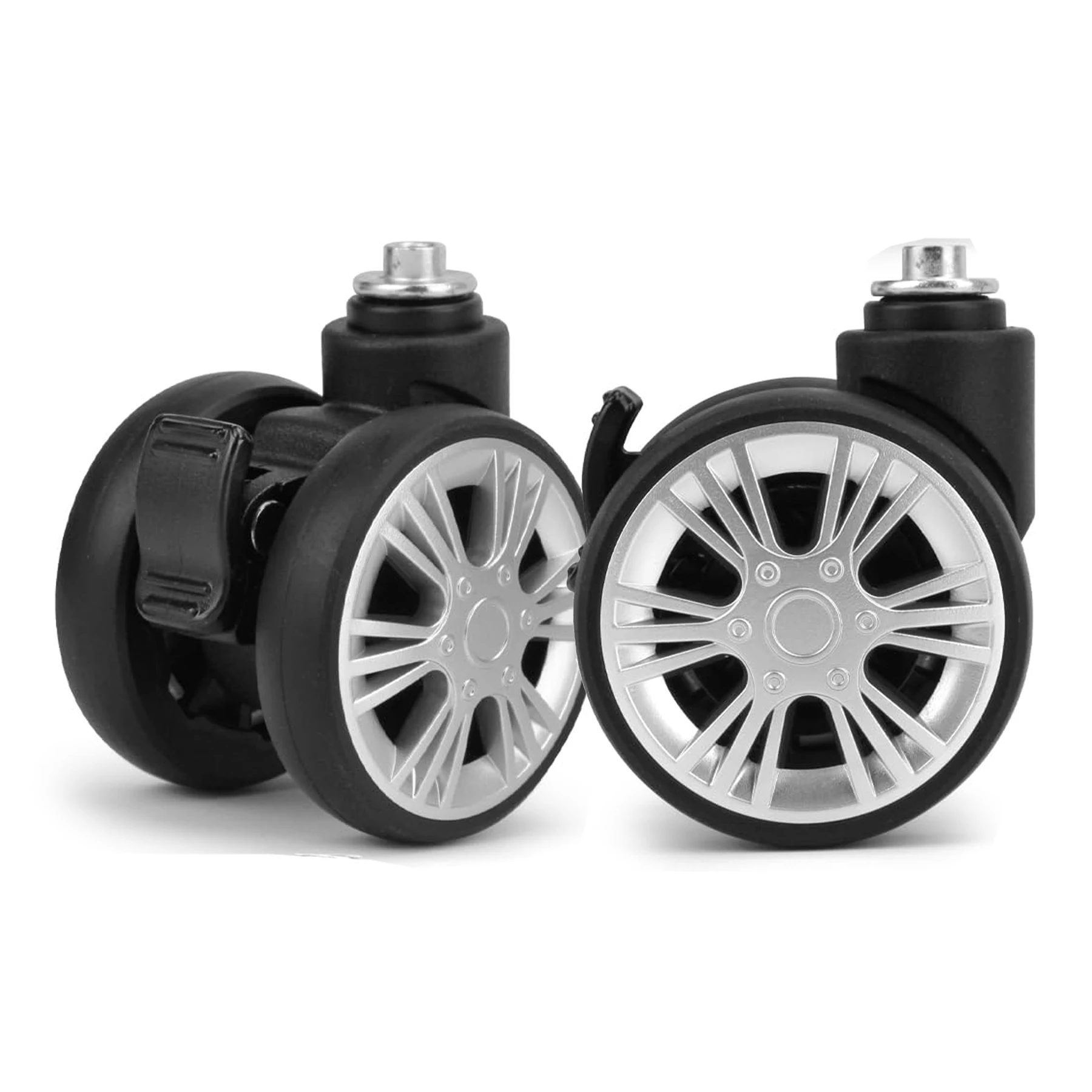 

1/2Pcs Luggage Wheels w/h Brakes Travel Suitcase Replacement Wheel Trolley Caster Double Row 360° Spinner Repairing Caster Parts