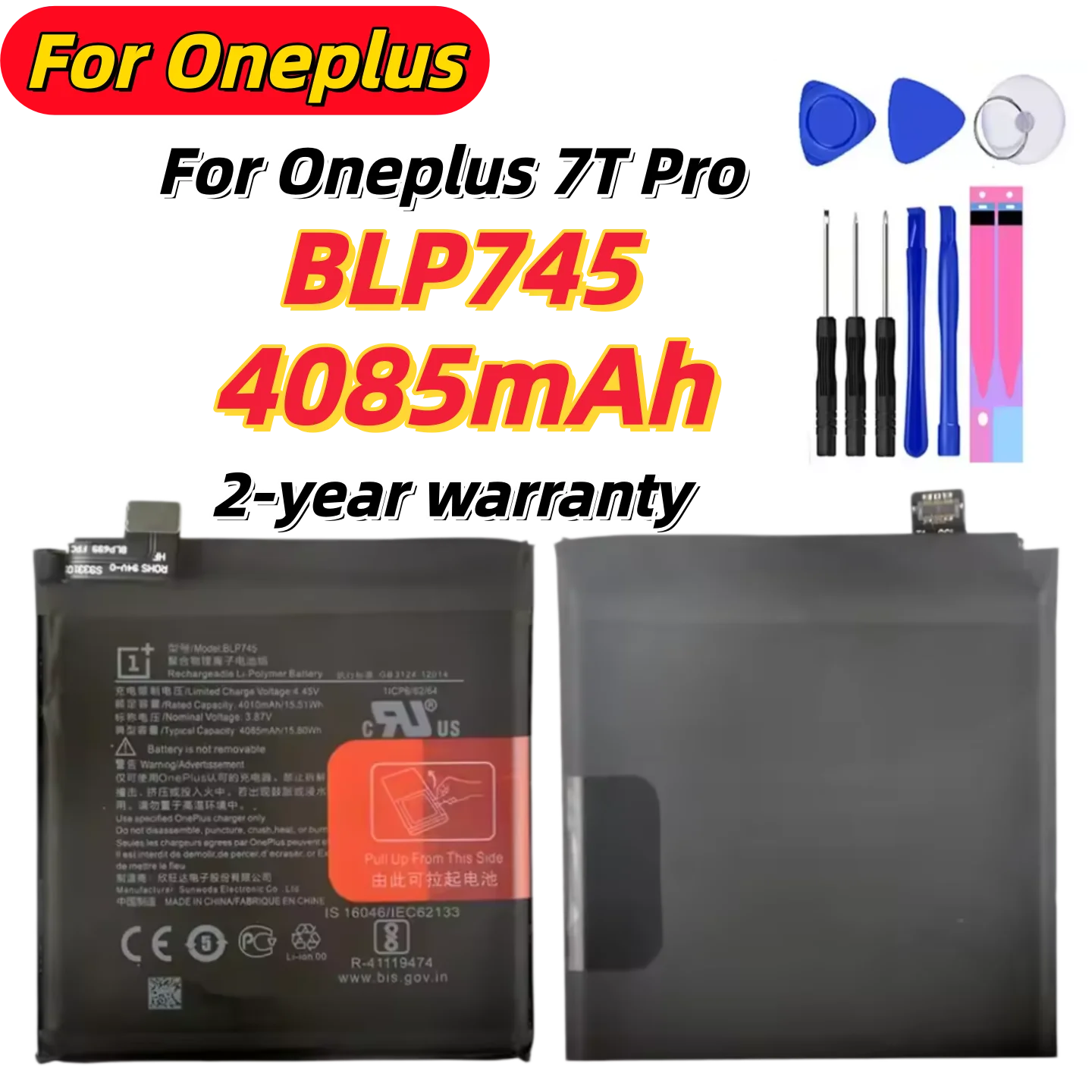 

100% Orginal BLP745 4085mAh Replacement Battery For OnePlus 7T Pro Genuine Latest Production Phone Batteries