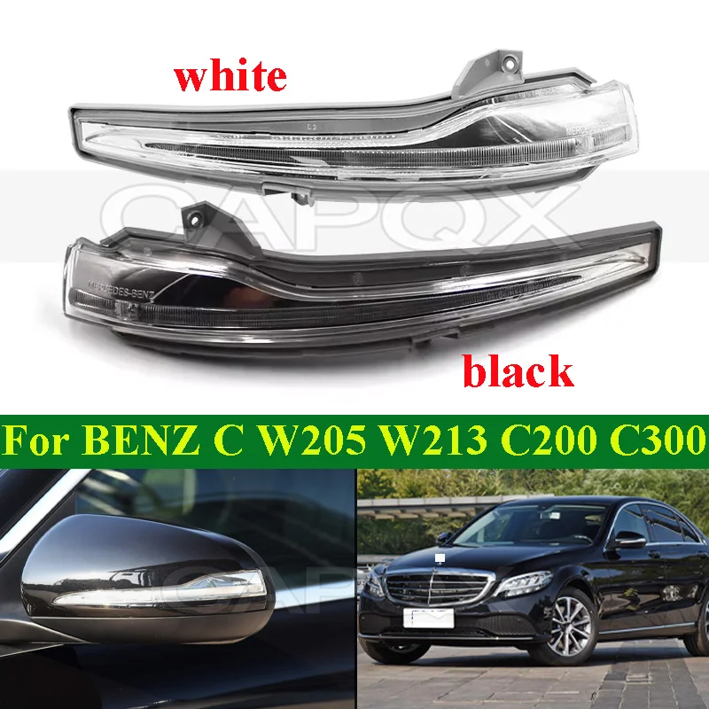

CAPQX For BENZ C CLASS W205 W213 W222 GLC C200 C300 S400 2015-2018 Led Rearview Side Mirror Turn Signal Light Reflector Lights
