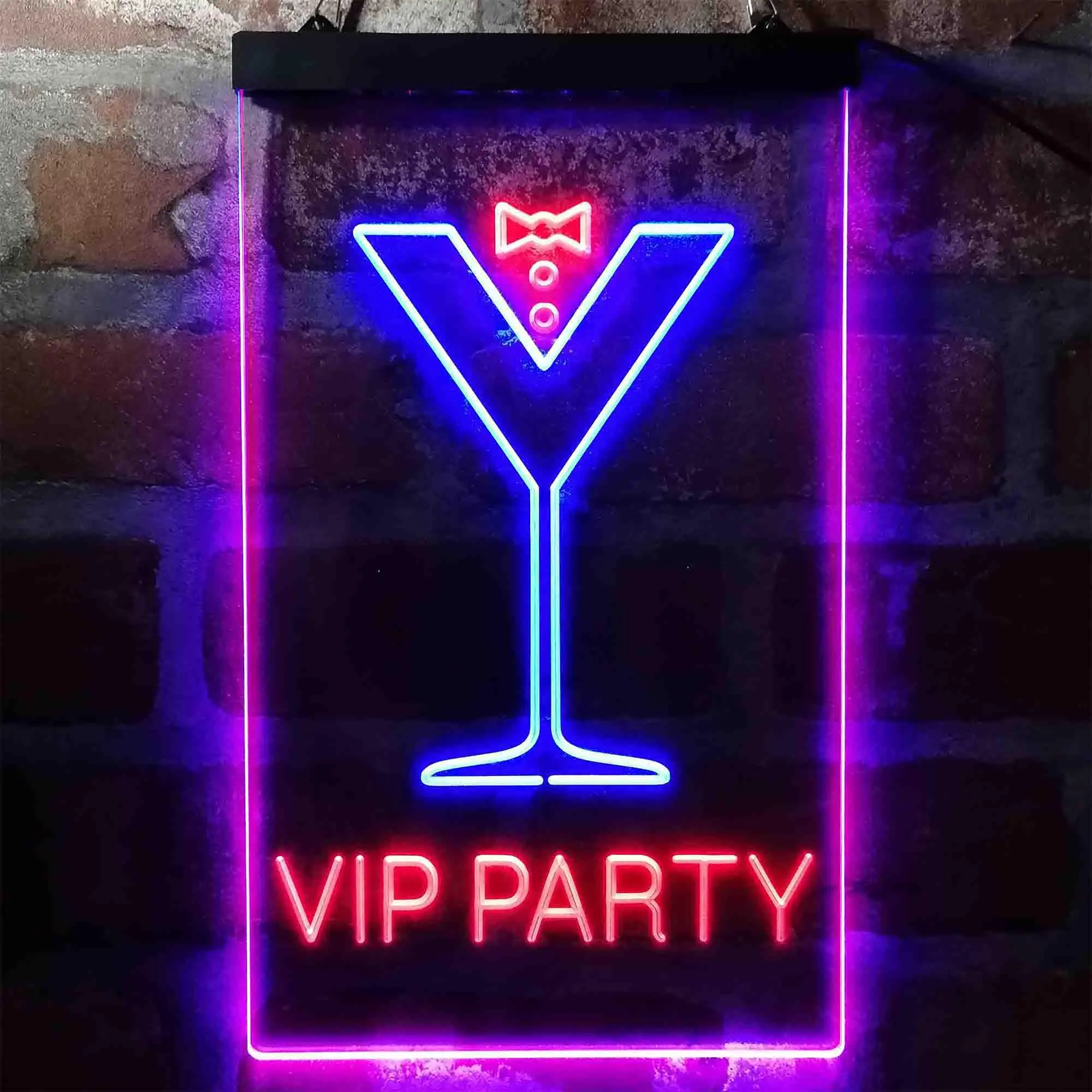 

VIP-вечеринка Коктейльный стеклянный галстук-бабочка Двухцветная светодиодная неоновая вывеска st6-i3986