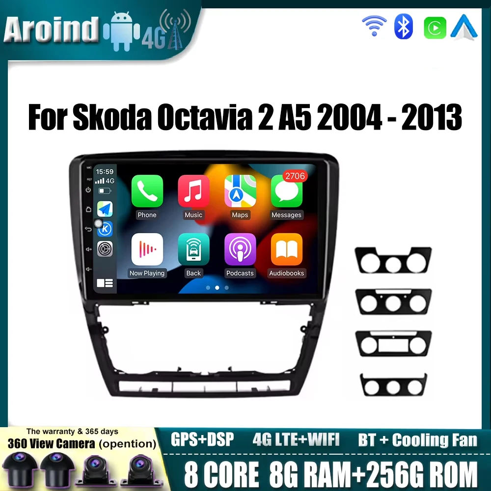

Android Carplay Car Radio For Skoda Octavia 2 A5 2004 2005 2006 - 2013 Multimedia Player Smart Car System Head Unit 4G LTE Tools