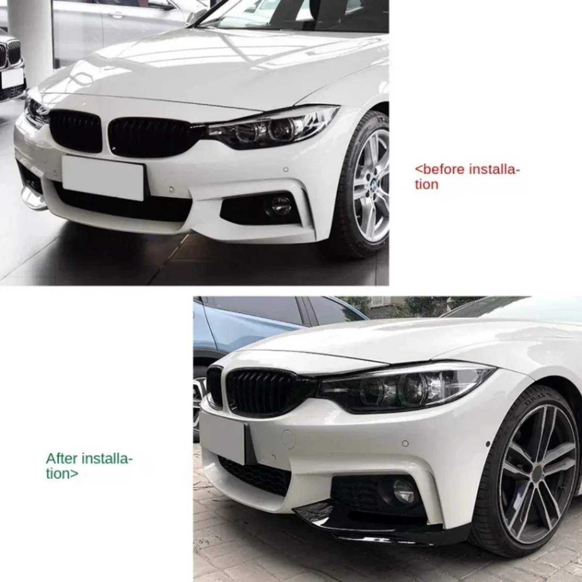 Car Front Bumper Lip Spoiler Splitters MP Style For BMW F32 F33 F36 4 Series 2014-2020 M-Sport M-Tech Diffuser Cover Body Kits