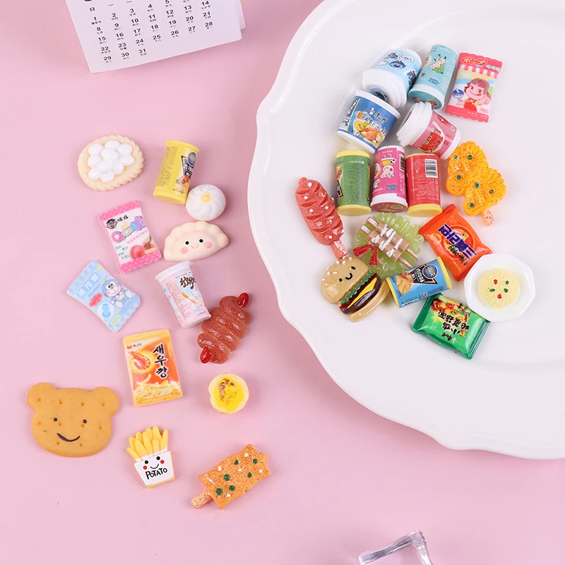 5 stücke Miniatur Puppenhaus Supermarkt Lebensmittel Mini Dessert Cookies Kaugummi Wein Trinken Konserven für BJD Puppe Küche Zubehör