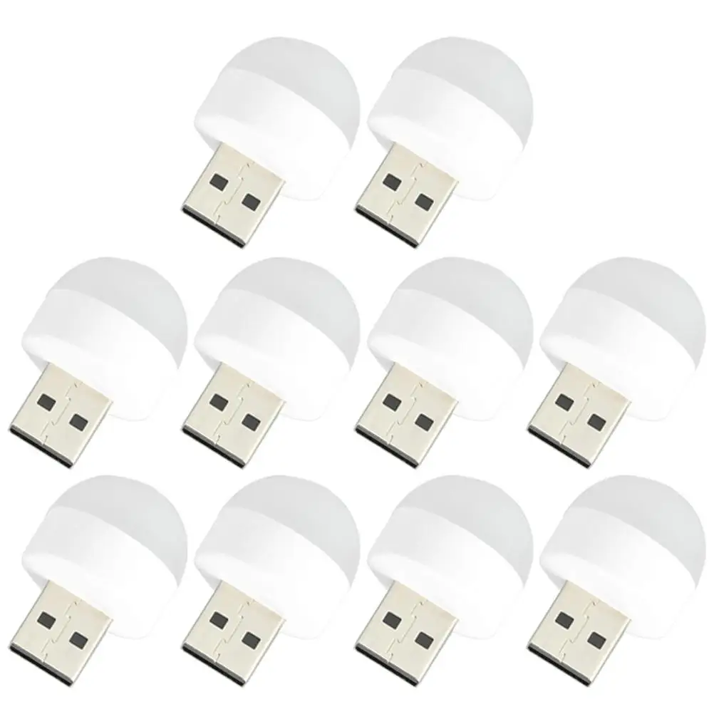 

10 Pcs Night Light Mini USB Lights for Usb Night Lights Bedroom Hallway Car ABS PP Material Small Size Bright Clear