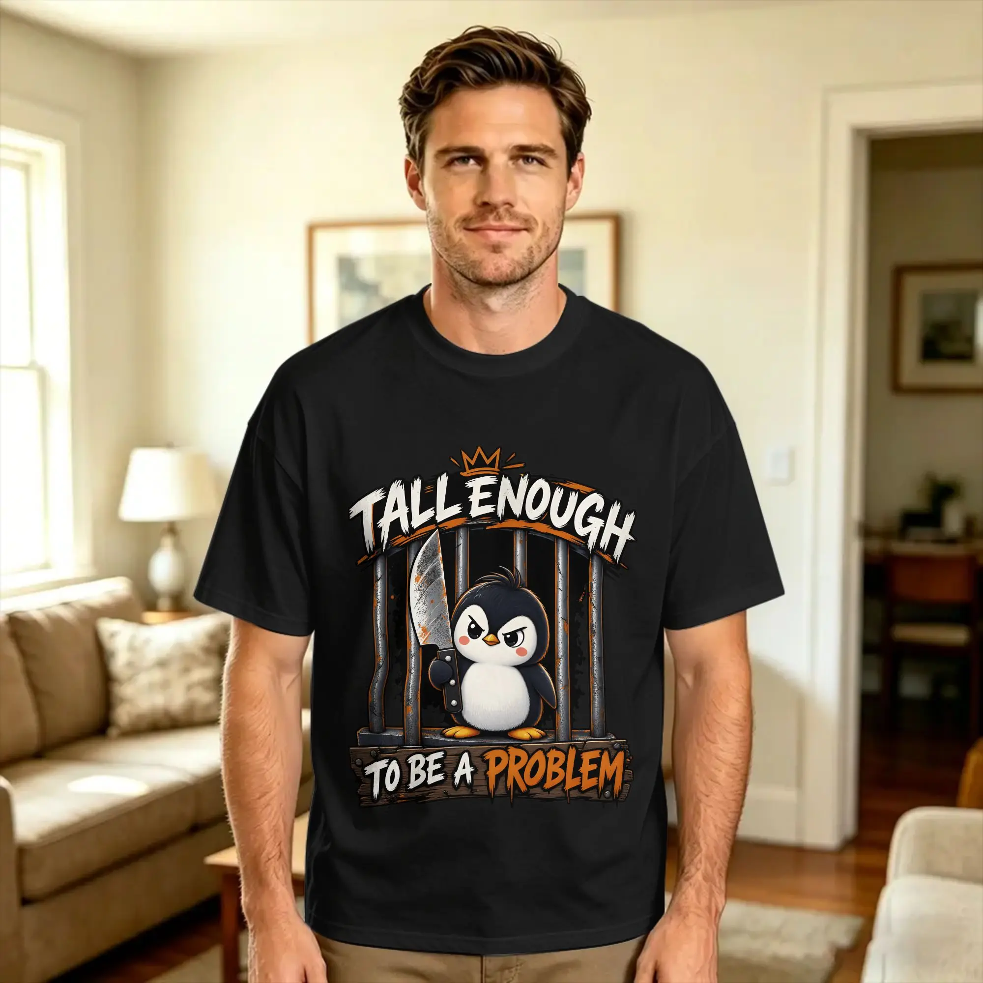 Tall Enough To Be A Problem T-Shirt  Fashion T Shirts Short Sleeve Y2K Casual Tops Summer 100 Cotton Oversized Tees