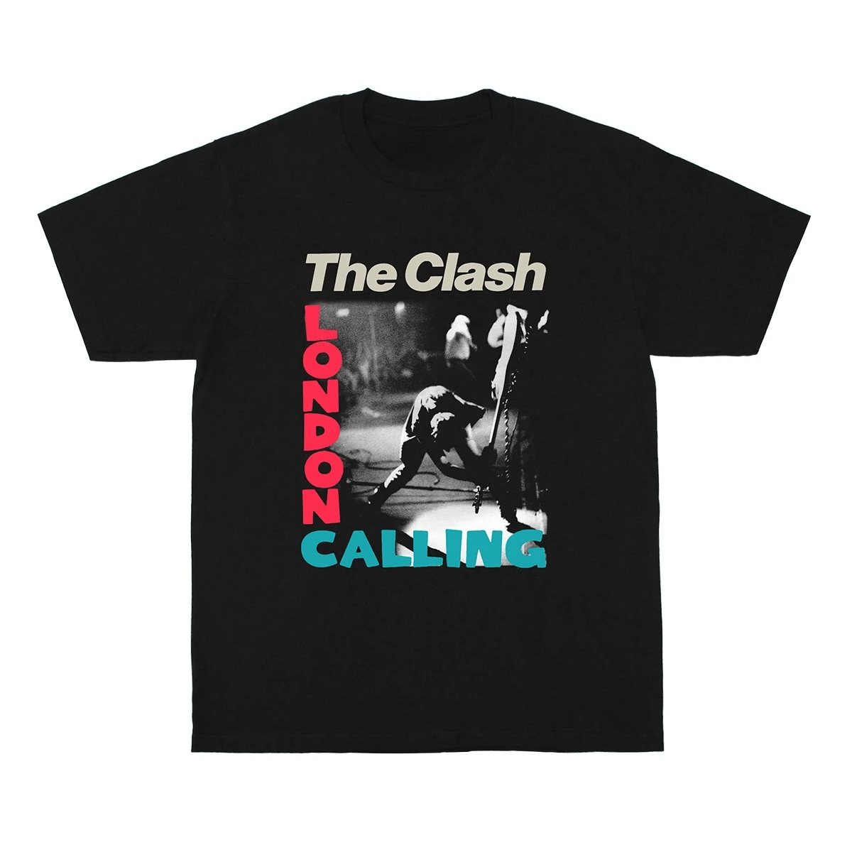 تي شيرت The Clash London Calling Punk بأكمام قصيرة 77Punk من القطن الخالص عاري الكتفين للرجال والنساء بطبقة أساسية