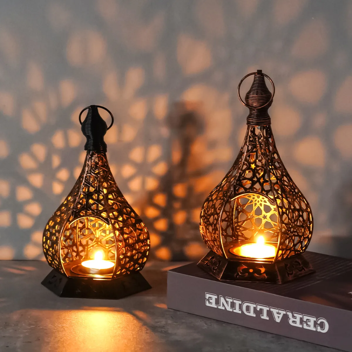 

European Retro Light Luxury Gourd Candlestick Dining Table Atmosphere Decoration Porch Ornament Aromatherapy Candlestick