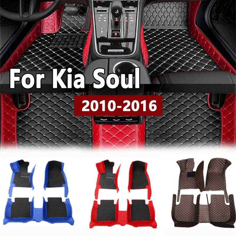 

Carpets For Kia Soul 2016 2015 2014 2013 2012 2011 2010 Auto Styling Interior Decoration Leather Car Floor Mats Pedal Rugs