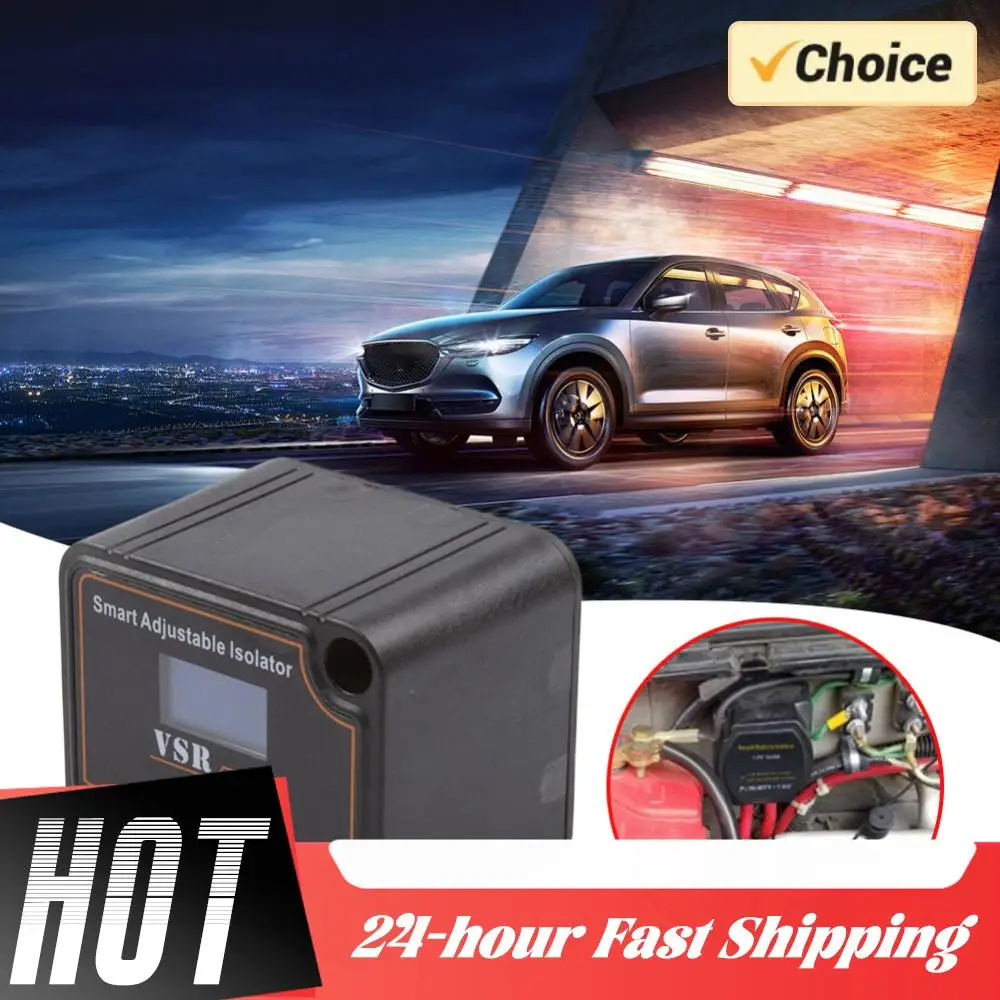 12V 140A Adjustable Dual Battery Isolator Split LCD Display VSR Car Relay Voltage Setting Digital Voltage Sensitive Relay for RV