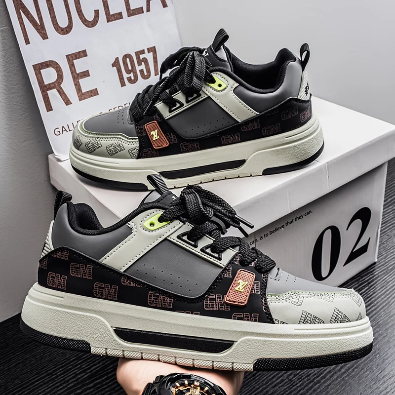 

Весенне-осенняя новая мужская обувь, кожаная повседневная обувь, дышащие кроссовки на толстой подошве с внутренней высотой