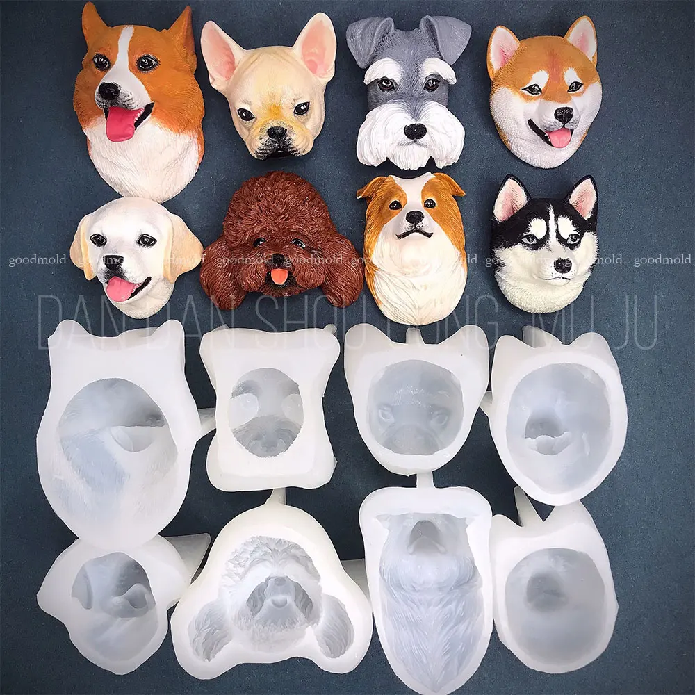 Głowa psa Forma gipsowa Shiba Bulldog Doberman Pinscher King Charles Dog West Highland Terrier Labrador Samoyed Forma dla zwierząt