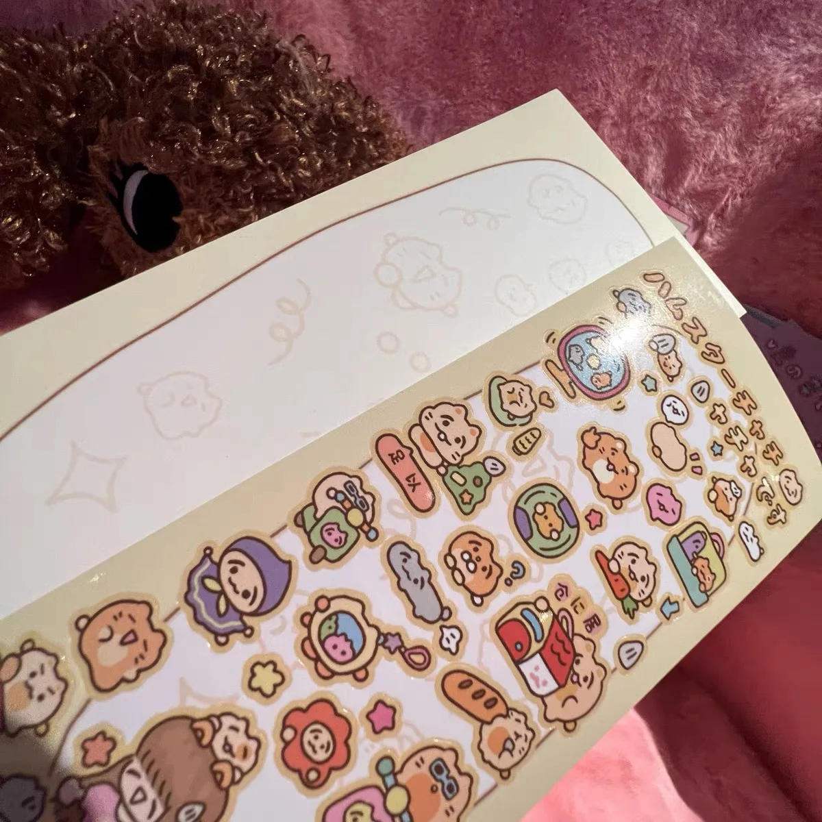 Cartoon Design Adesivos, Conta Mão Disponível, Hamster e Menina