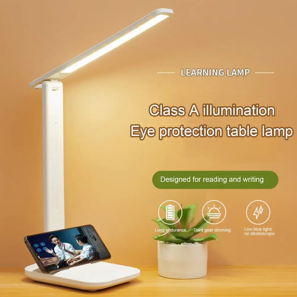 Lámpara de escritorio plegable con Control táctil regulable, 3 modos, recargable por USB, alimentado por batería, luz LED de lectura, decoración del hogar