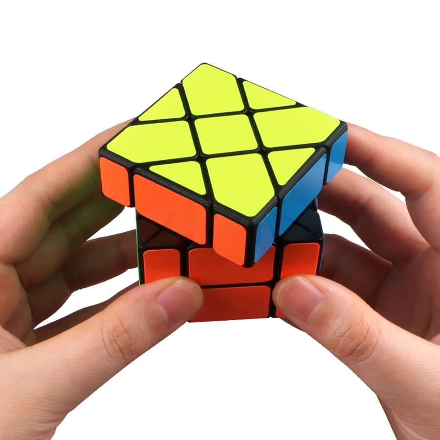 QiYi YiLeng Magic Cube Fisher Puzzle Cubo Magico Tile 3x3 Skew Stickers Stickerless Professional Educational Toy Game Smart  큐브