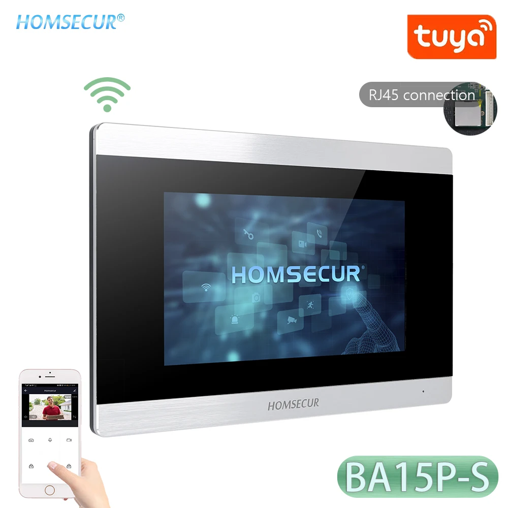 HOMSECUR PoE Powered BA15P-S Tuya 7" Indoor Monitor With Voice Message For HDK Video Door Intercom System