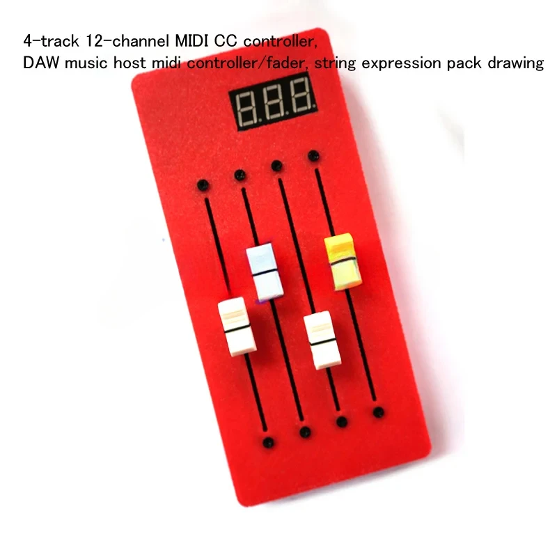 4-track 12-channel MIDI CC controller, DAW music host controller/fader, string expression drawing/mixing console volume control