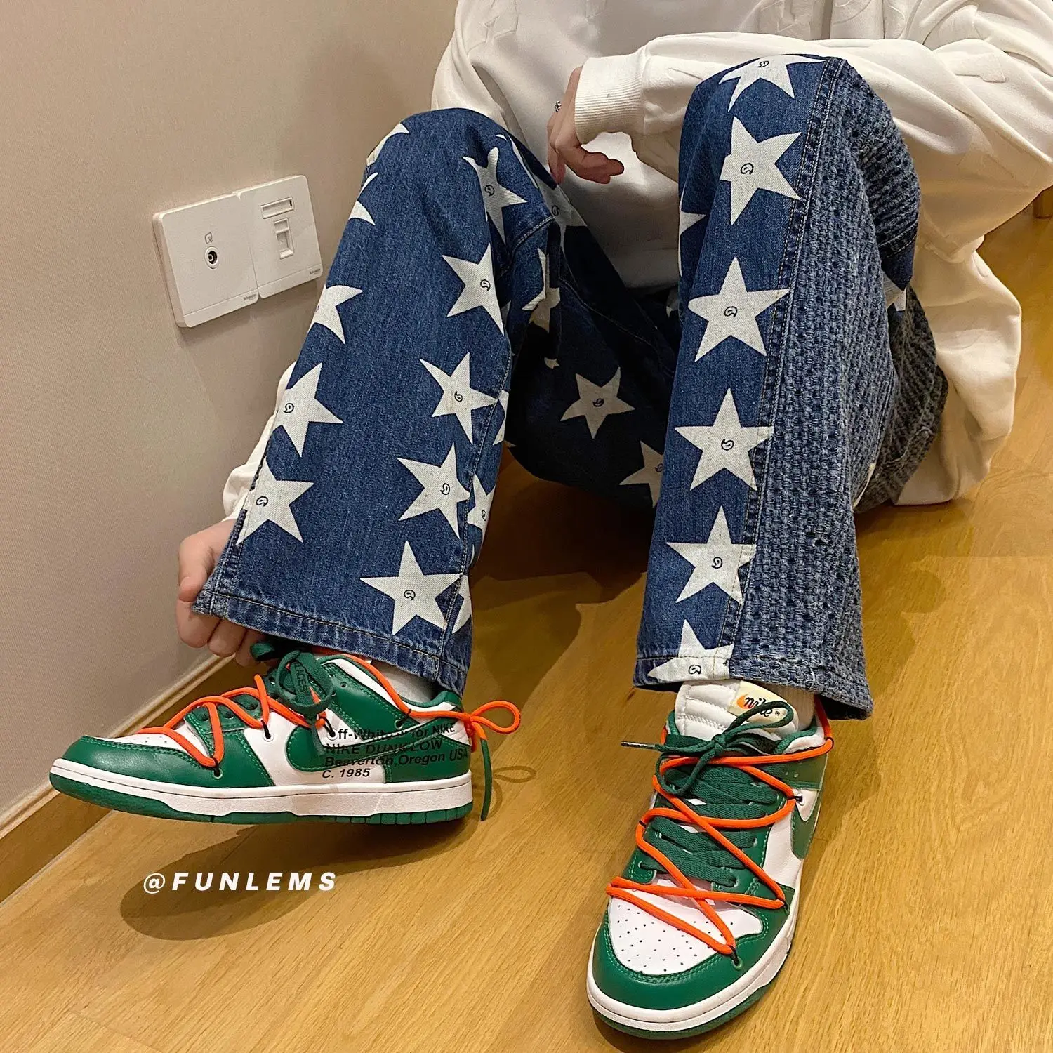 2023 Spring New Fashion Pants Men's Retro Blue Jeans Straight Leg Wide Leg Pants Boutique Clothing Simple Style Cargo Pants Men