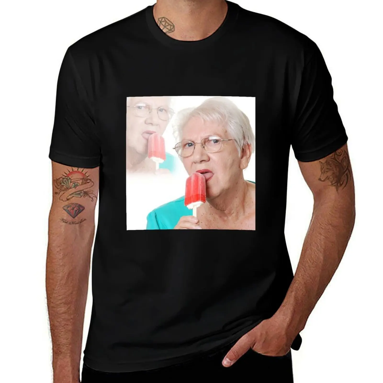 Grandma wants an ice cream lolly T-Shirt Casual Breathable Short Sleeve Top T-Shirt