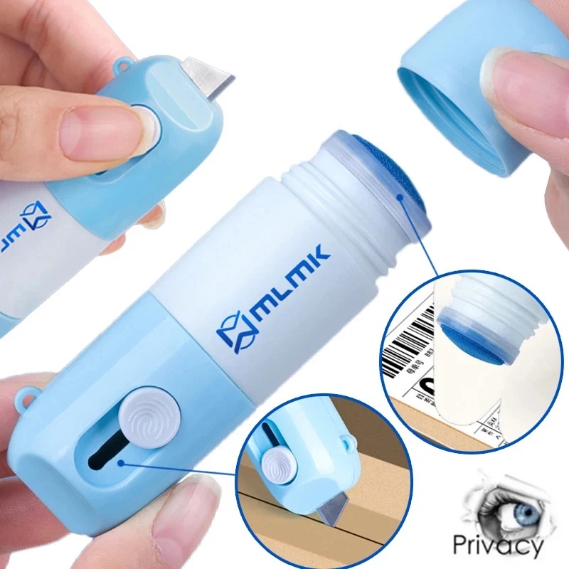 Thermal Paper Easer Mail Opener 2 in 1 Correction Fluid 10ml with Knife Anti Peep Identity Information Privacy Protector Eraser