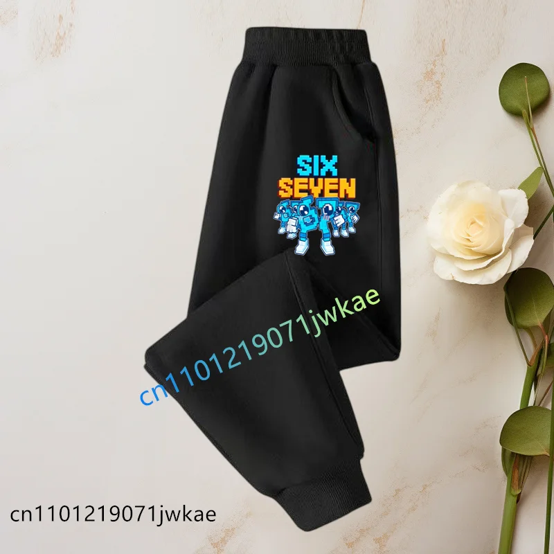 

Детские повседневные длинные брюки в стиле Харадзюку с мультяшным рисунком, спортивные штаны с узором «67», для мальчиков и девочек 2-13 лет, детские спортивные штаны