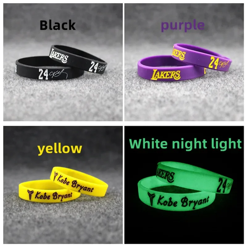 New Silicone Bracelet Outdoor Sports Basketball Glow Fans Bracelet Couple Hand Circle Bracelets for Men and Women Jewelry Gift