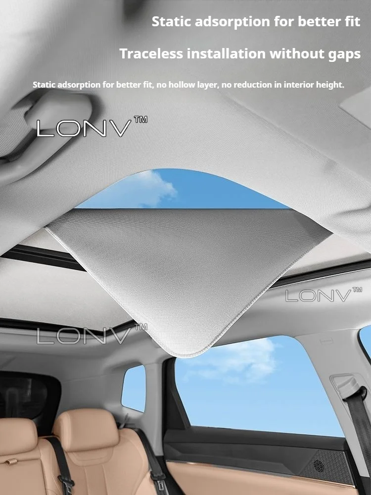 For BYD Yuan Plus ATTO 3 2026 2025 Car Sunroof Insulation Roof Visor Electrostatic Adsorption Sun Protection Anti-UV Accessorie