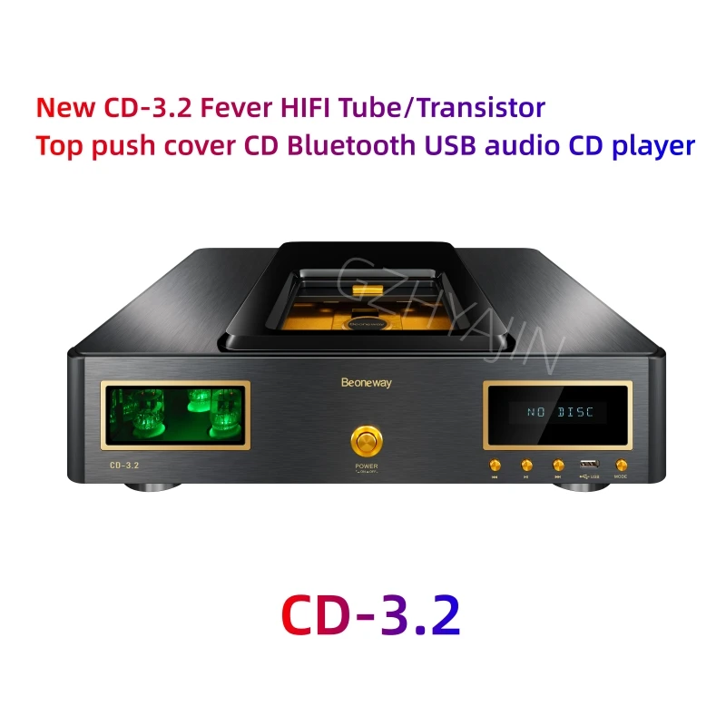 

New CD-3.2 fever HIFI electronic tube/transistor top push cover CD Bluetooth USB audio CD player