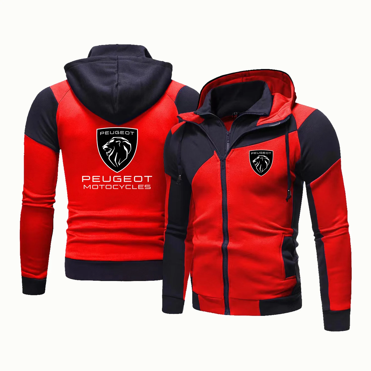 2025Spring New Peugeot Car Logo Men's Double layer Double zipper Jacket Outdoor Multi functional Mountaineering Windproof Jacket