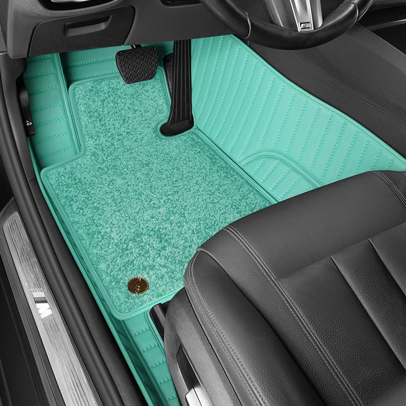 Custom Stripe Leather Car Mats for Volvo All Models S60 V40 XC70 V50 XC60 V60 V70 S80 XC90 V50 C30 S40 Automobile Carpet Cover