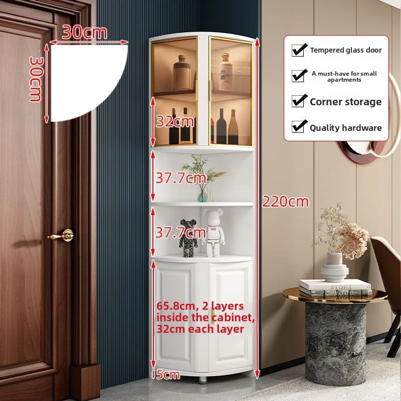 Solid wood corner cabinet Corner triangle cabinet Corner side cabinet Storage storage rack