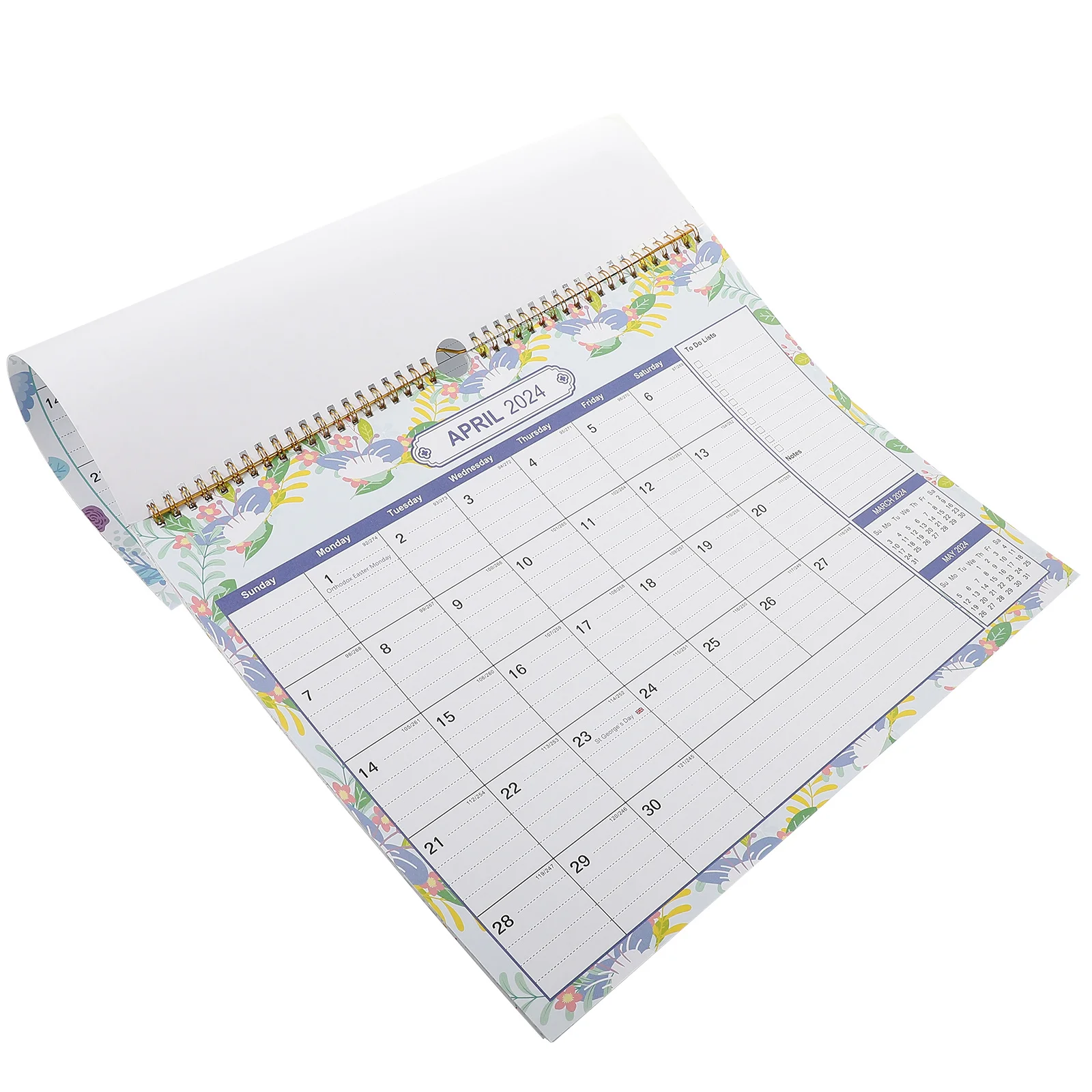 Household Calendar Office Hanging English Monthly 2024 Coated Paper Practical Daily Use Festivals Dates Clear Write
