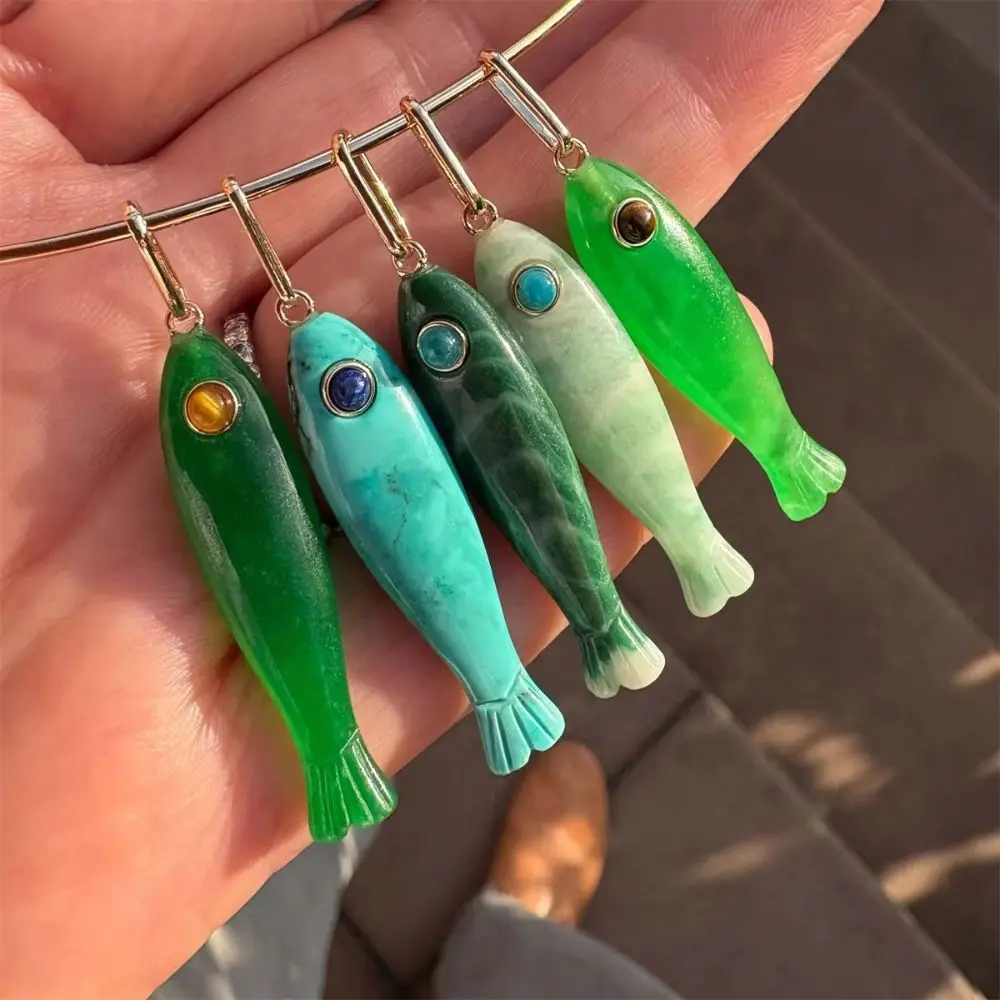Beach Series Fish Pendant 14K Gold Color Retention Fish Ocean Jewelry Colorful Copper Plated Fish Animal Charms DIY Pendants