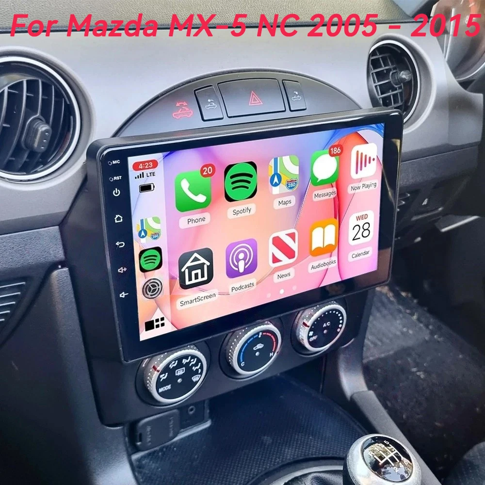 

Автомагнитола Android 16 с мультимедиа и видеоплеером для Mazda MX-5 MX5 MX 5 NC 2005-2015, навигация GPS, Wi-Fi, беспроводной CarPlay, Auto