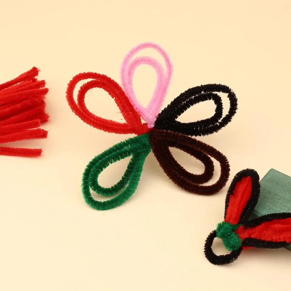 100個入り カラフル ツイストロッド シェニールステム ウールルート ふわふわ バー 鉄線 DIY 手芸 ツイストバー デコレーション