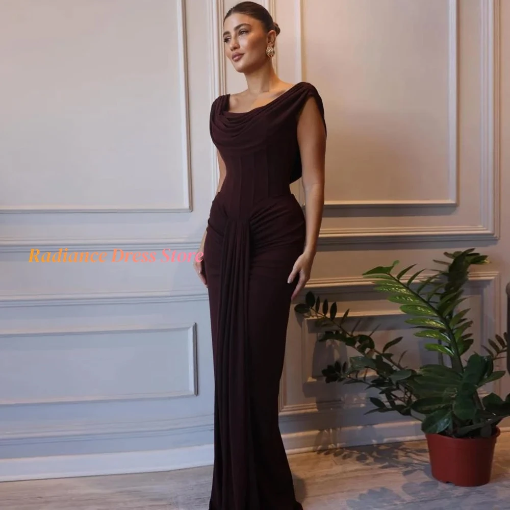 Mermaid Jersey Evening Dress Customized Simple Scoop Sleeveless Homecoming Dresses Modern Lace Up Back Special Occasion Gowns image 3