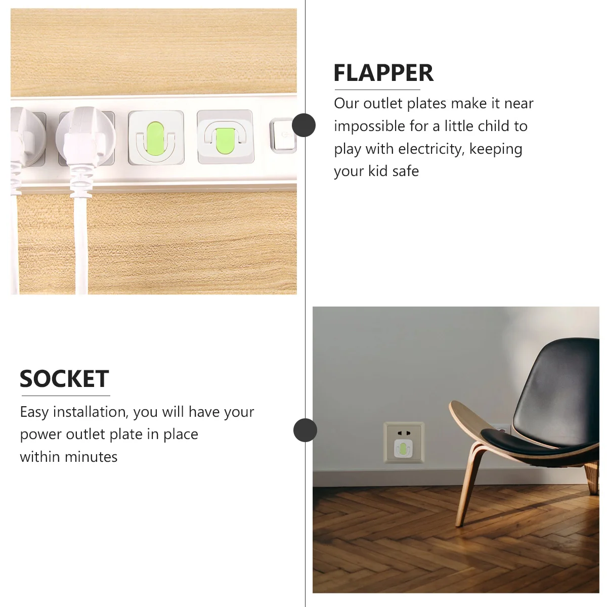 24pcs Outlet Abs Socket Abs Cover Covers Covers Safe Electrical Safe Sockets Protector Outlet Cover Socket Protector