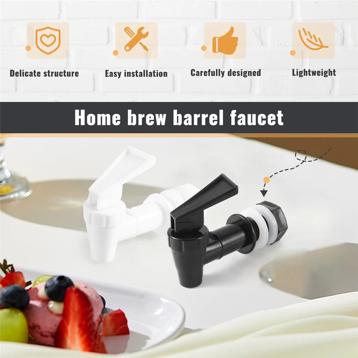 A01M 4 Sets Replacement Cooler Faucet Water Bottle Jug, Dispenser Tap Spigot Spout Water Beverage Lever Pour Dispenser Valve